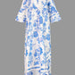 White & Blue Flower Dress